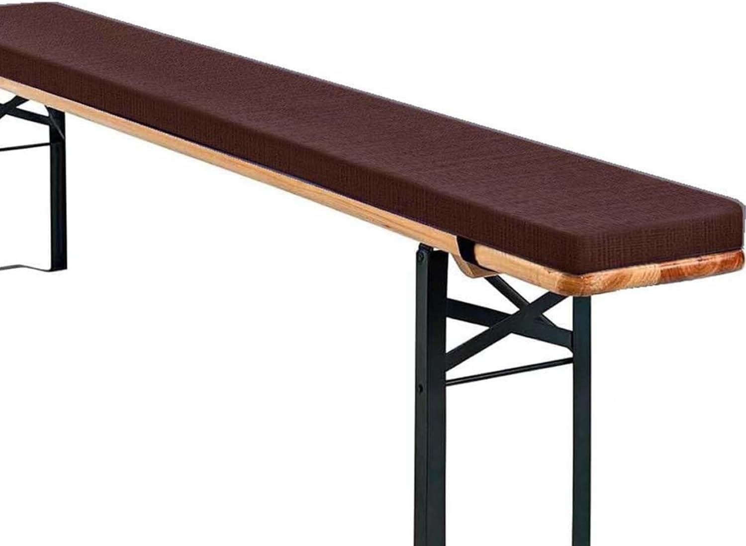 Bench Cushions for Outdoor/Indoor Furniture 48/40/36/48/60inch X 16/18/10/12/14inch Rectangular Non-Slip Seat Cushion Pad with Zipper for Beer Tent Deck Chair Swings Bay Window(Brown,59x14x2in)