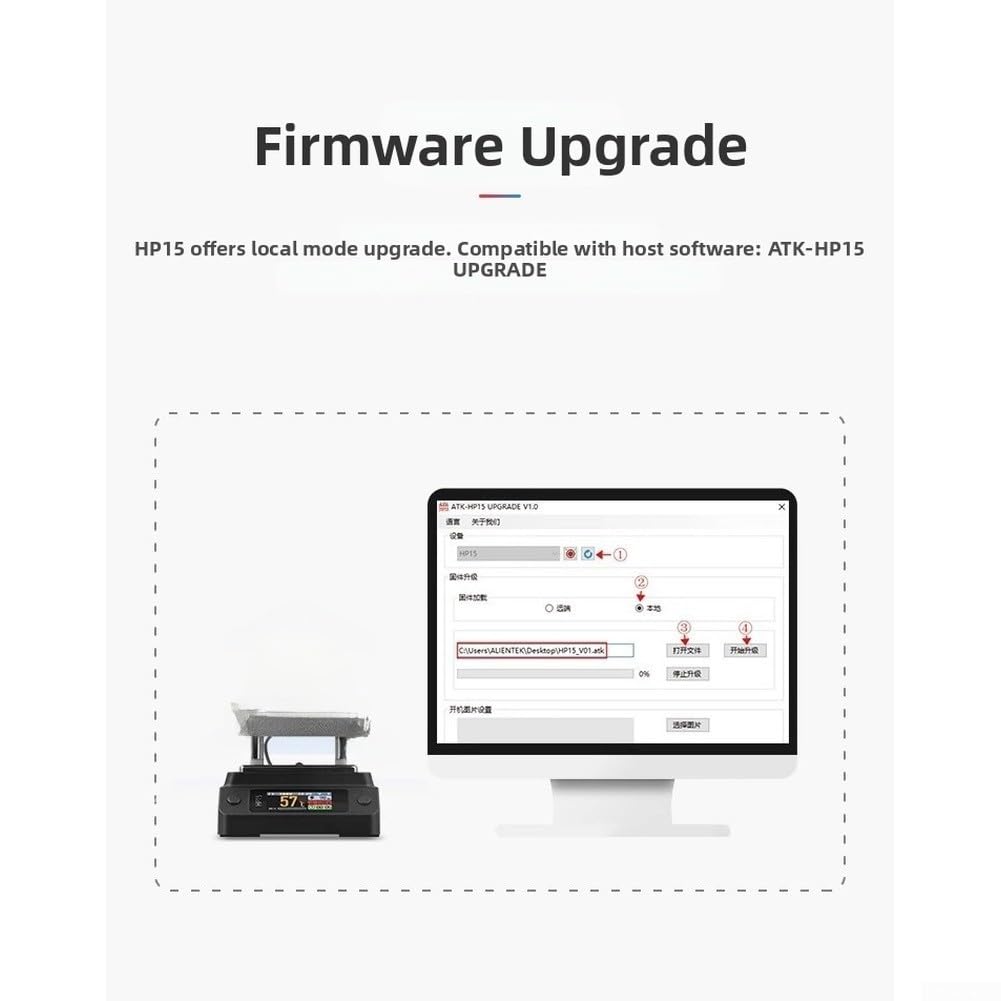 HP15 - Precalentador de placa de calefacción de 350 °C, control PID, estación de soldadura inteligente, pantalla LCD, herramienta de reparación portátil, 72 x 55 mm