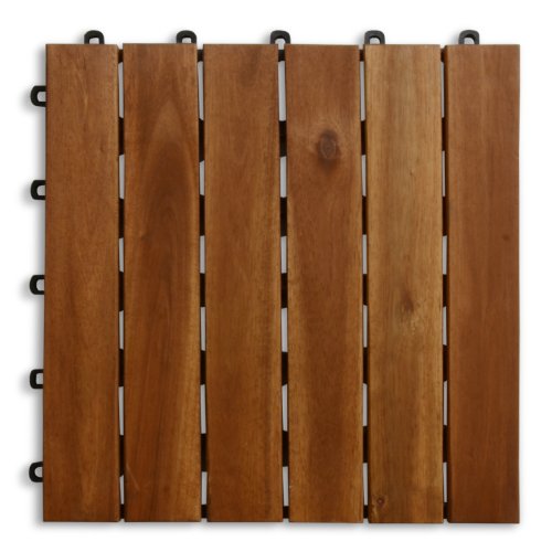 Preisvergleich Produktbild casa pura® Terrassenfliesen Set Arden / Holz, Akazien / 55 Stück - 5m²