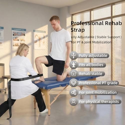 Image of Mobilization Belt 2026 New with Adjustable Thick Cushioning Pad - Premium Mobilization Belt Physical Therapy, Designed for Physical Therapist Rehabilitation Therapy, Stretching (Black)