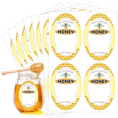 Trendsslabels TRENDSSLABELS01 Pure Natural Honey Jars And Bottles Labels 2 X 3 Inch Honey Bottling Labels cover