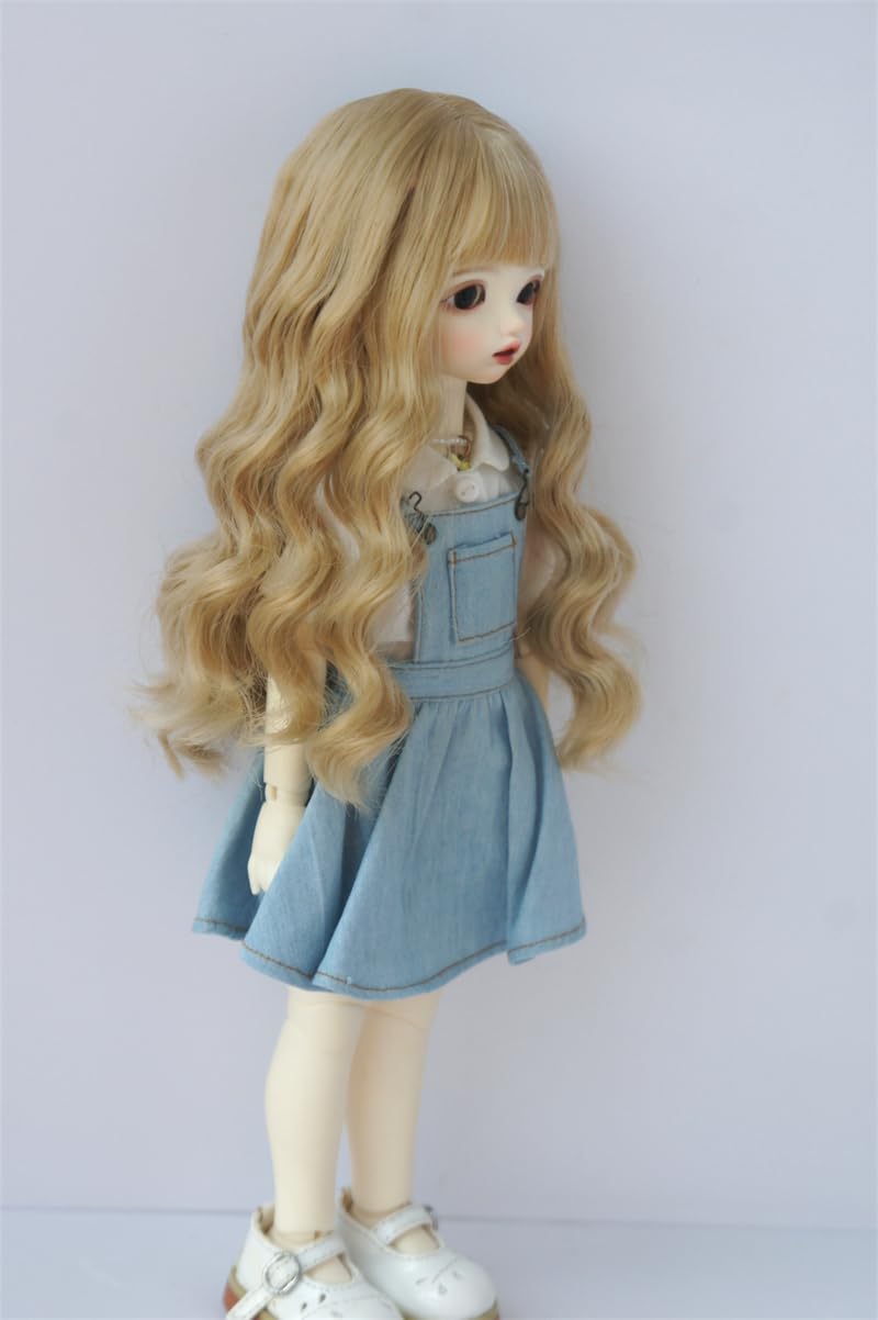 JD853 9-10inch Instant noodle roll ion perm Yaki Soft wave BJD Doll Hair (Flax Brown #34, 6-7inch, 4 X 4) image 2