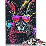 Rompecabezas de Conejo Con gafas de Sol Para adultos, 1000 piezas, Para...