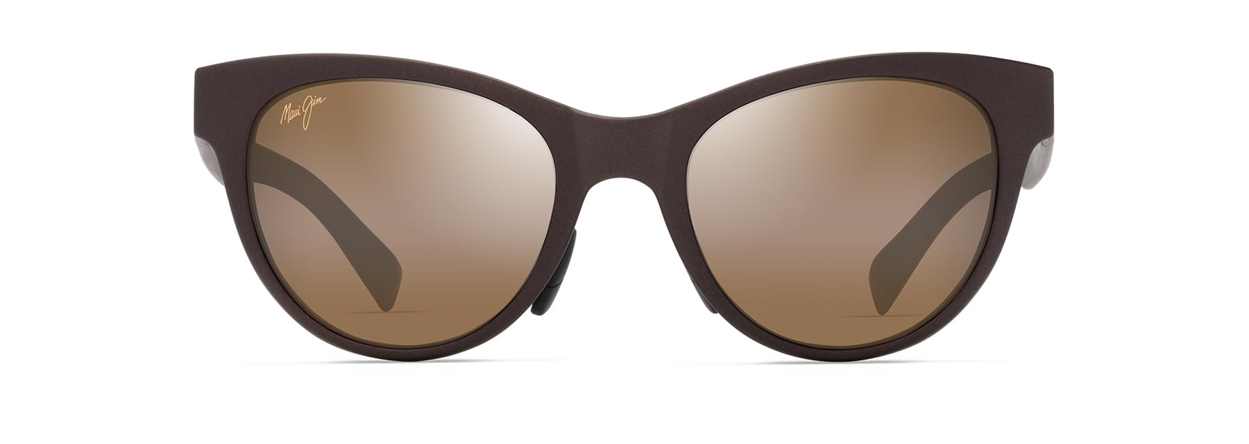 Maui Jim Womenss Hulahe Polarized Cat Eye Sunglasses Metal Matte Brown Hcl Bronze Polarized Medium