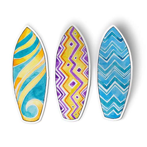 Surfboards Set of 3 Cute - Vinyl Sticker - Large Size (12 Tall)