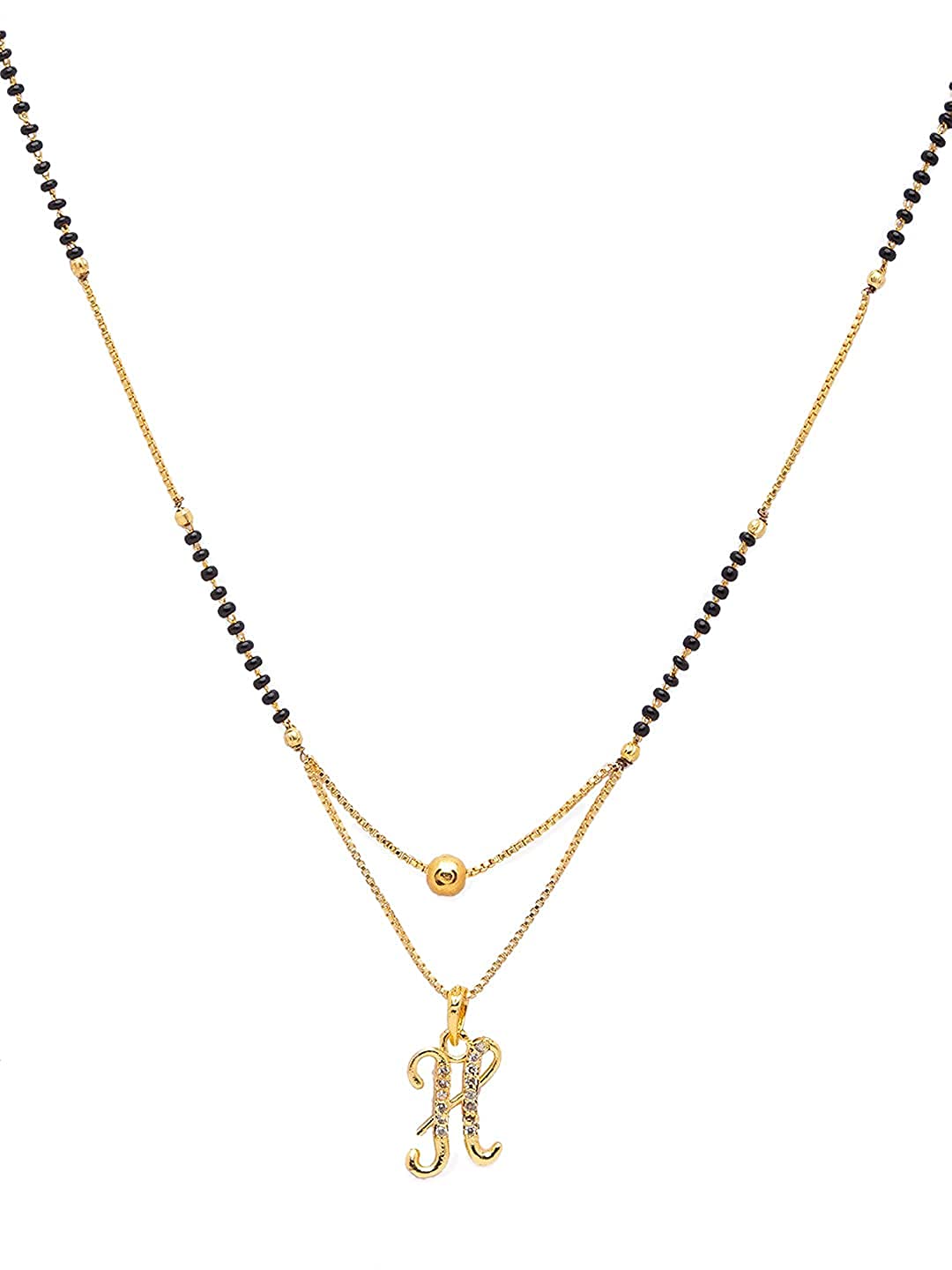 Crystal Fashion Store American Diamond Brass S Alphabet Mnagalsutra For Women (H) (B097DMWMKY) Amazon Price History, Amazon Price Tracker