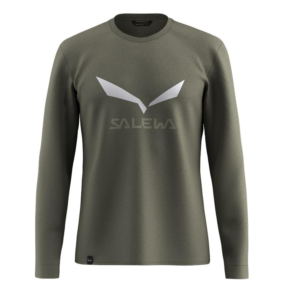 Salewa Solidlogo Dry L/S Tee M, Faded Green, S