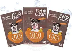 Sabonete Pet Kit banho para caes gatos sabonete higiene 3 unidades