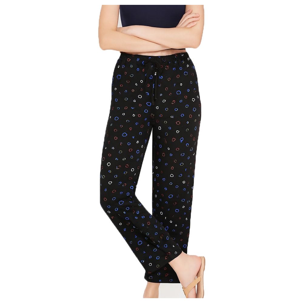 brand flex Womens Cotton Printed Night Pant,Pyjama Pant For Women Black Single Pack-picture-36