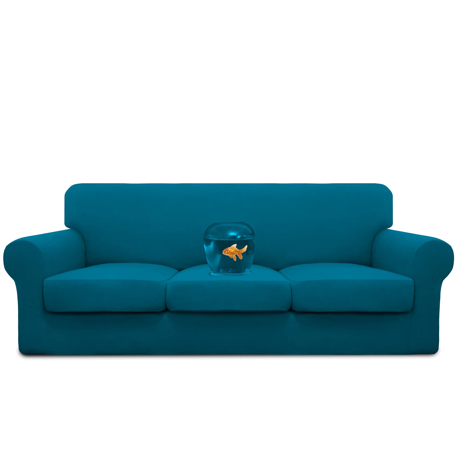 Easy-Going 100% Dual Waterproof 4 Pieces Oversized Cover Stretch Soft Couch Cover for Dogs, Sofa Slipcover for 3 Separate Cushion Couch Leakproof