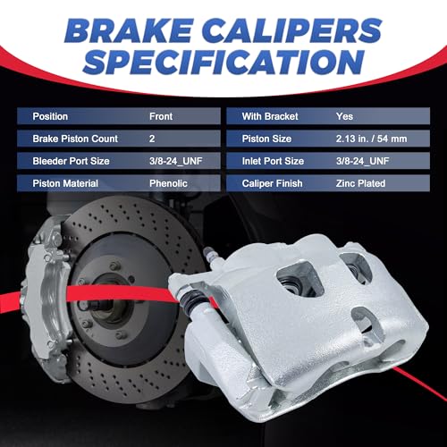 Image of 18B5236 18B5237 Front Disc Brake Calipers Compatible with 2010-11 Ford F150