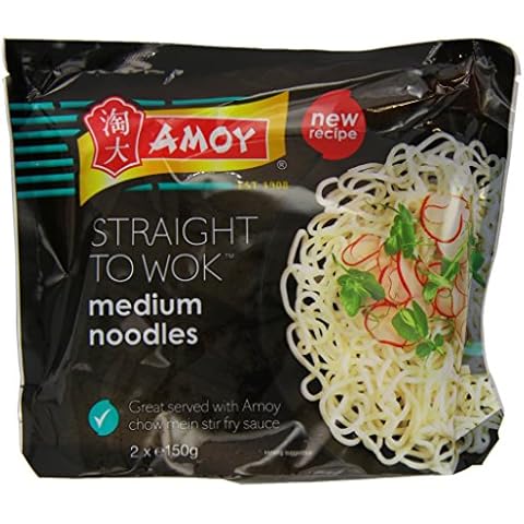 Amoy Straight to Wok Medium Noodles, 2 x 150 g (Pack of 6) Cover
