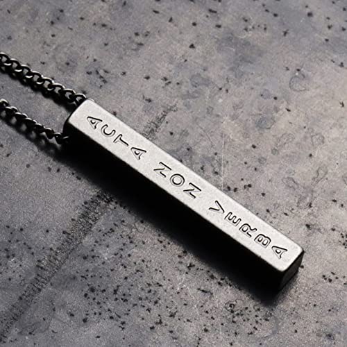 Stoic Muse Acta Non Verba Pendant Bar Necklace2