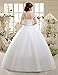 Eyekepper Double Shoulder Floor Length Bridal Gown Wedding Dress Custom Size (16,White)