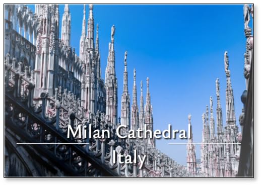 External View of Milan Cathedral (duomo Di Milano) from The Rooftop, Milan, Lombardy, Italy, Europe. Historical Marble Facade with Spires. Gothic Architecture Features. City, Design 6, Fridge Magnet