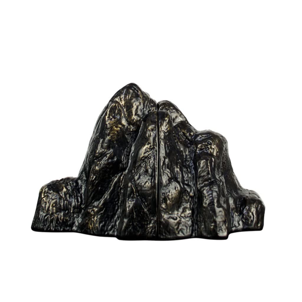 Podpórki do Książek do Domu Nowoczesny Kreatywny Rockery Bookend Żywice Bookend Rękodzieło Biurowe Salon Study Desktop Książka Końcówki Dekoracje Końcówki do Książek do Biblioteki(Black-brown)