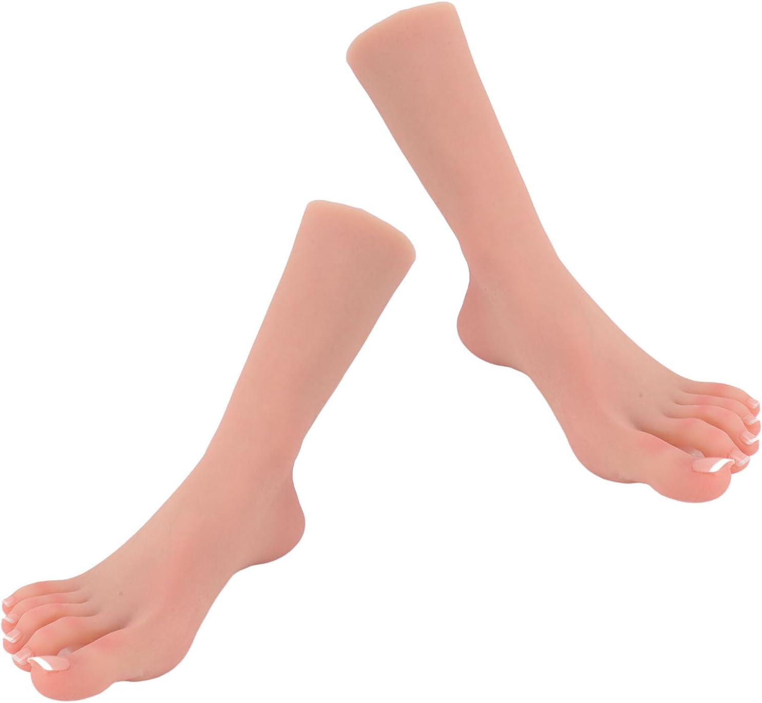 ZJchao Silicone Foot Model Artificial Joint Position Soft Simulated Human Foot with Bones for Photography Manicure Beauty Training Display Professional Nail Art Demonstration