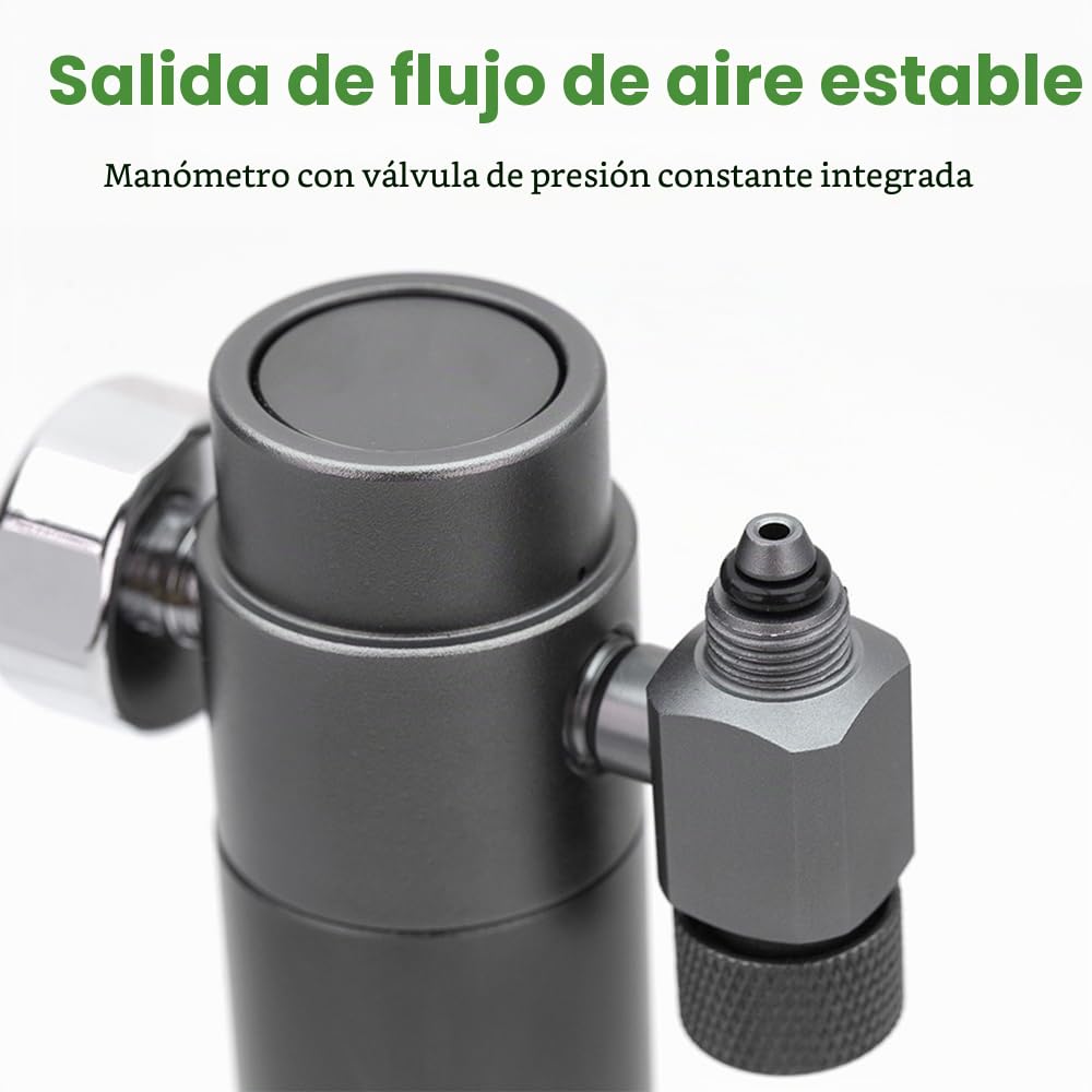 Sistema de CO2 para acuario, regulador de CO2 para mesa/pared y contador de burbujas de CO2 con válvula antirretorno, incluye manguera de aire de 1 m, compatible con conexiones roscadas de 3/8"