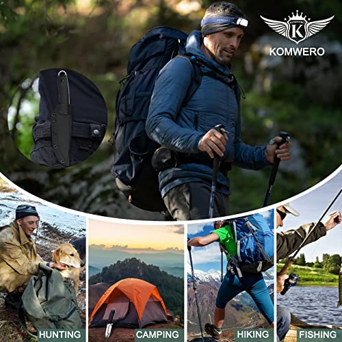 KOMWERO Jagdmesser Feststehende Klinge aus einem Stück D2 Stahl mit G10 Griff, Kydex Scheide, Scharf Messer… – Bild 3