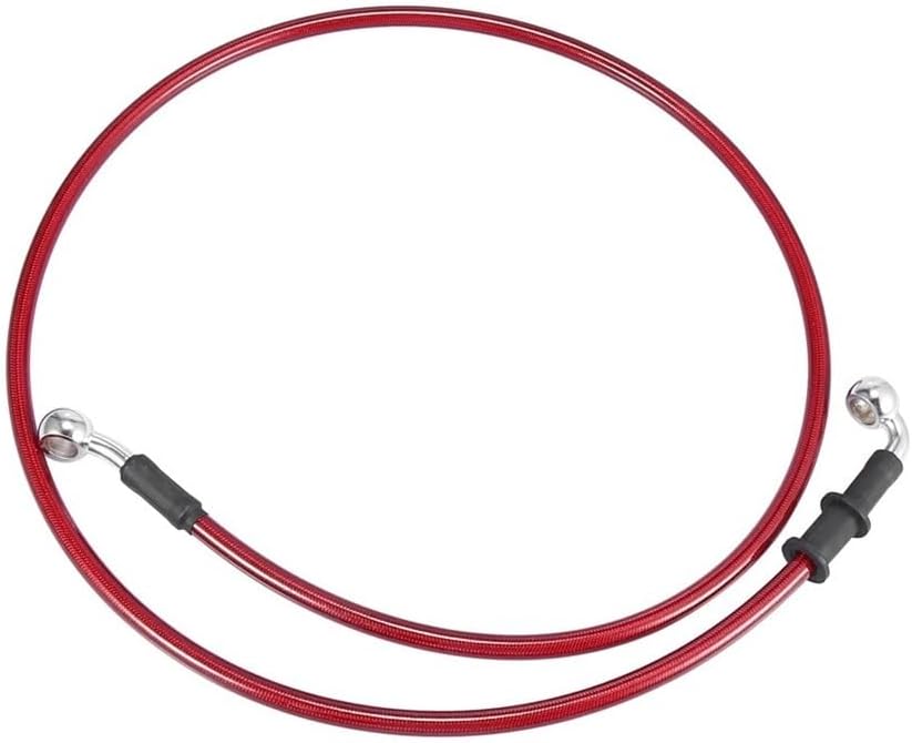 Motorcycle Brake Clutch Line Red Hydraulic Reinforced Stainless Steel Braided Hose Universal 40cm Motorcycle Brake Clutch Oil Hose