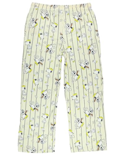 Peanuts Pajama Pants Mens Snoopy Baseball All Over Print Lounge Bottoms4