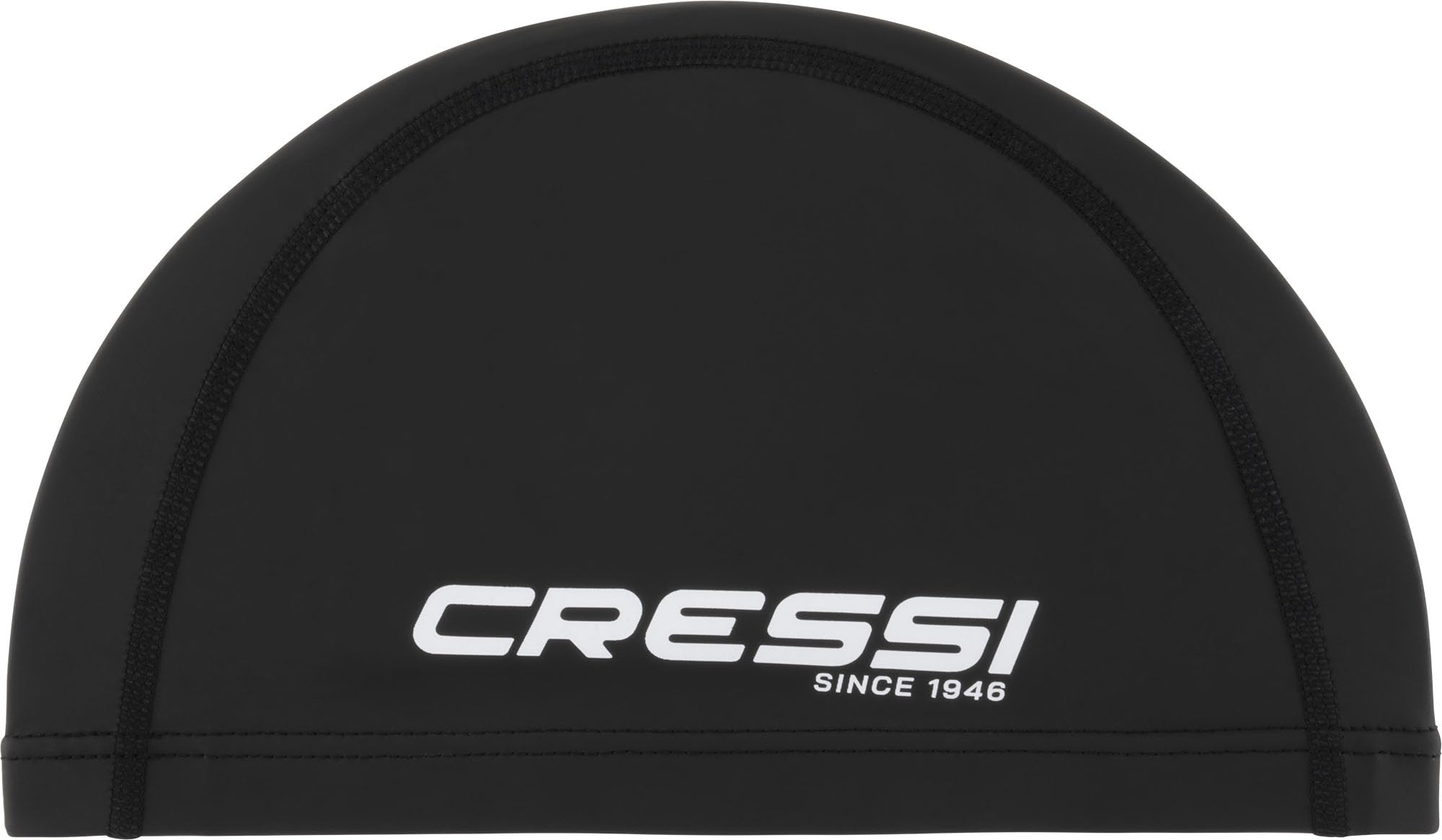 CRESSI Senna czepek kąpielowy powlekany PU, powlekany PU czepek pływacki dla dorosłych, czarny/biały, jeden rozmiar
