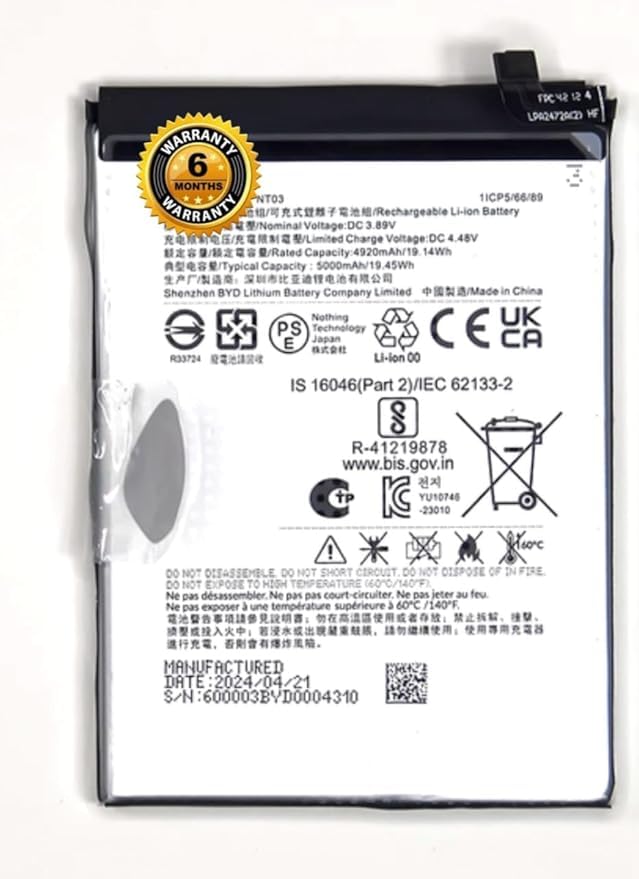 Image of Original NT03 Battery for Nothing 2a, Nothing 2, Nothing 3 Battery with 6 Month Warranty**** (SEPHJ19)