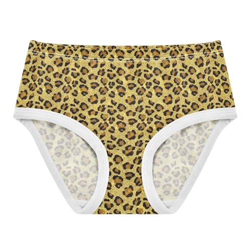 Joisal Golden Leopard Spots Brown Little Girl Panties Toddler Girls Underwear Cotton Funny Briefs Undies Kids 2t
