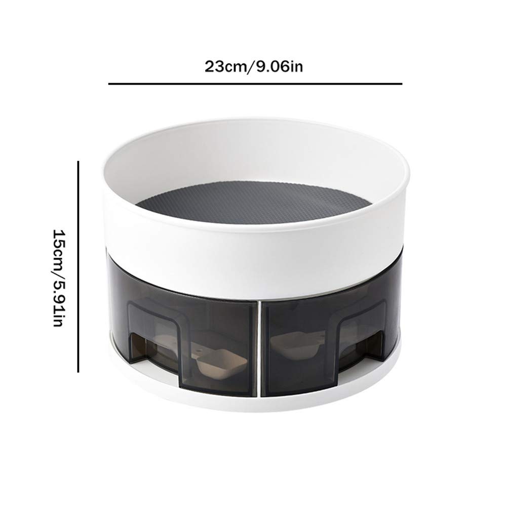 Gewürzregal mit 2 Etagen, aus Metall, Drehteller für Gewürzgläser, Gewürzmühlen und Gewürze, 360° drehbar