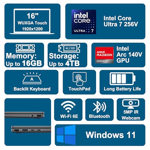 Image of HP OmniBook X Flip 2-in-1 Laptop 16 inch WUXGA IPS Touch (400nits) Intel 8-core Ultra 7 256V (Up to 47 Tops) 16GB RAM 2TB SSD for Creator Designer Professional Business Win11 ICP Hub