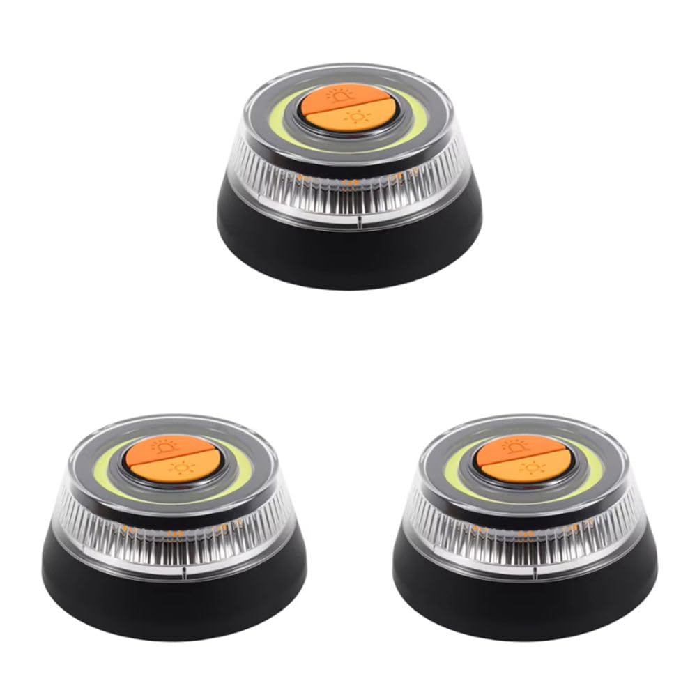 Jnchdghwa Safety Warning Light Help 3Pcs Magnetic Car Emergency Light Strobe Flash Light 3 Light Modes Signal Lamp Helper