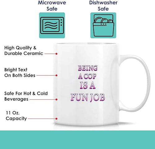 Miniatura 7 de Police Officer's Gift, Perfect Appreciation Present for an Aunt - Being a Cop Is a Fun Job, Funny Quote on 11 Oz White Ceramic Coffee Mug