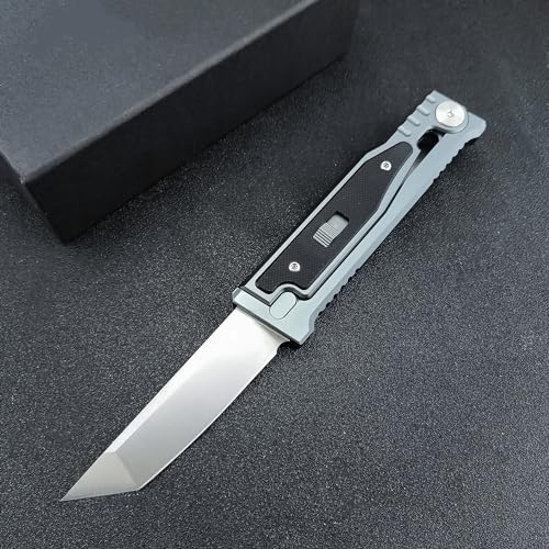Generic Carrot Knife, Tactical Locking Folding Knife, D2 Steel Tanto Blade and T6 Aluminium Inlay G10 Handle, Cool EDC Pocket Knives for Men (Tanto), black - Generic