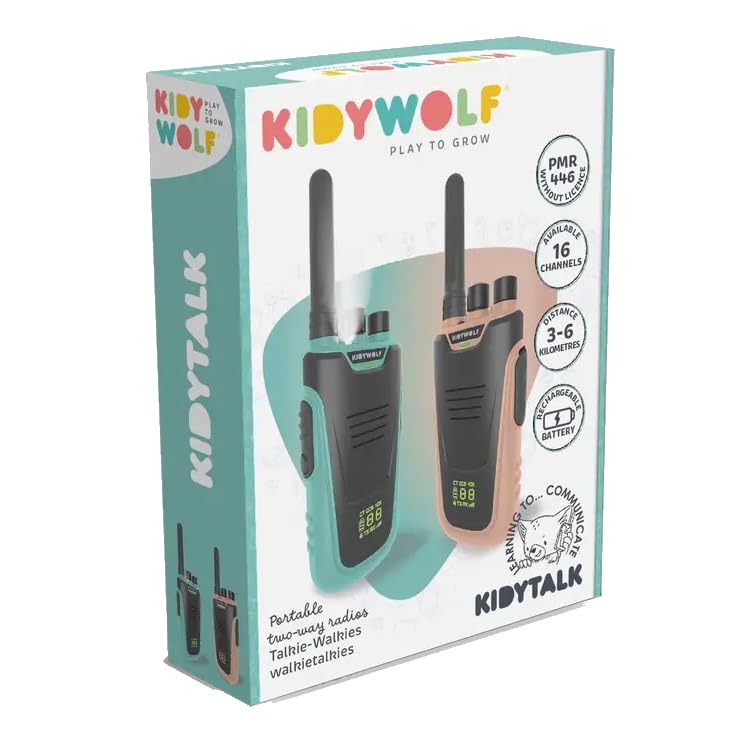 KIDYWOLF - Talkie-walkies avec lampe de poche bleu clair/rose