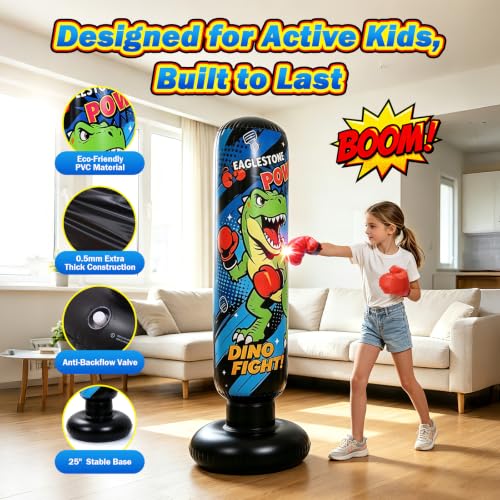EagleStone 63" Inflatable Dinosaur Punching Bag - $19.79 after coupon + 45% Off Code VXONUT5Z - image 6