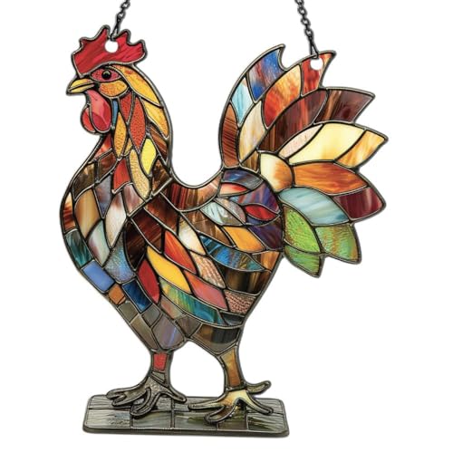 Image of Rooster Acrylic Ornament Gift for Rooster Lovers Christmas Wall Decor