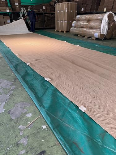 Cricket Matting, Heavy Duty Jute with Canvas Ends and Grommets, 8' X 64'