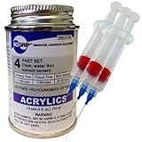 Weld-On 4 Acrylic Adhesive - 4 Oz and 3 Pack of Weld-on 25-Gauge Precision Syringe Applicator