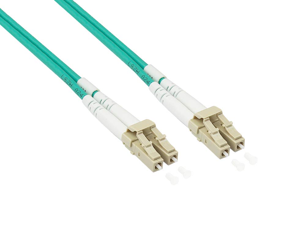 Kabelmeister OM3 LWL Duplex Shielded Cable, LC to LC Connector Steel, Kevlar Fiber, Rodent Protection, Tread Resistant, Fibreglass, 15 Meters