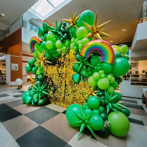 Image of Lukiituke Green Balloons, 60Pcs Dark Green Birthday Balloons | 12in Latex Balloon for Birthday, Graduation, St. Patrick's Day, Jungle Forest Decoration