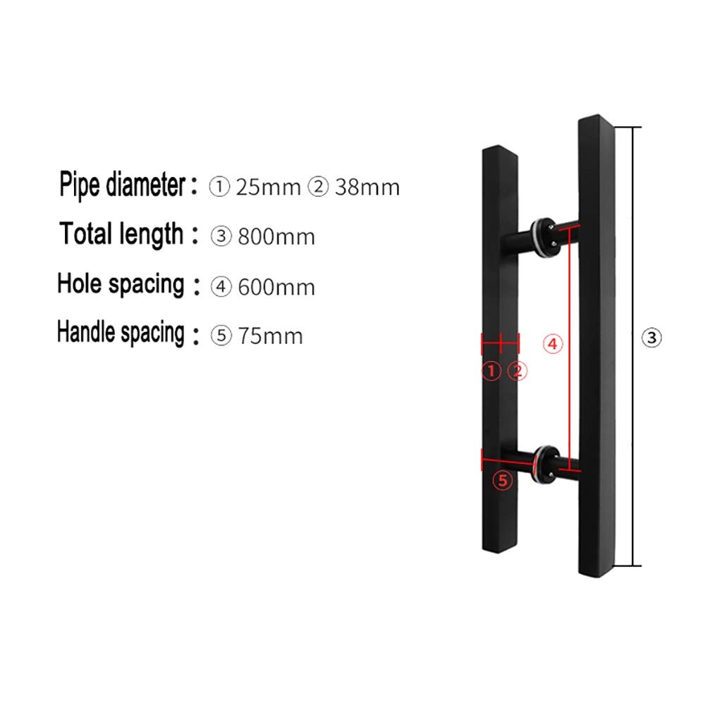 Maniglia per porta scorrevole per porta del fienile Maniglia per porta push-pull commerciale a tubo quadrato in acciaio inossidabile resistente/Maniglia per porta in vetro/Maniglia per porta