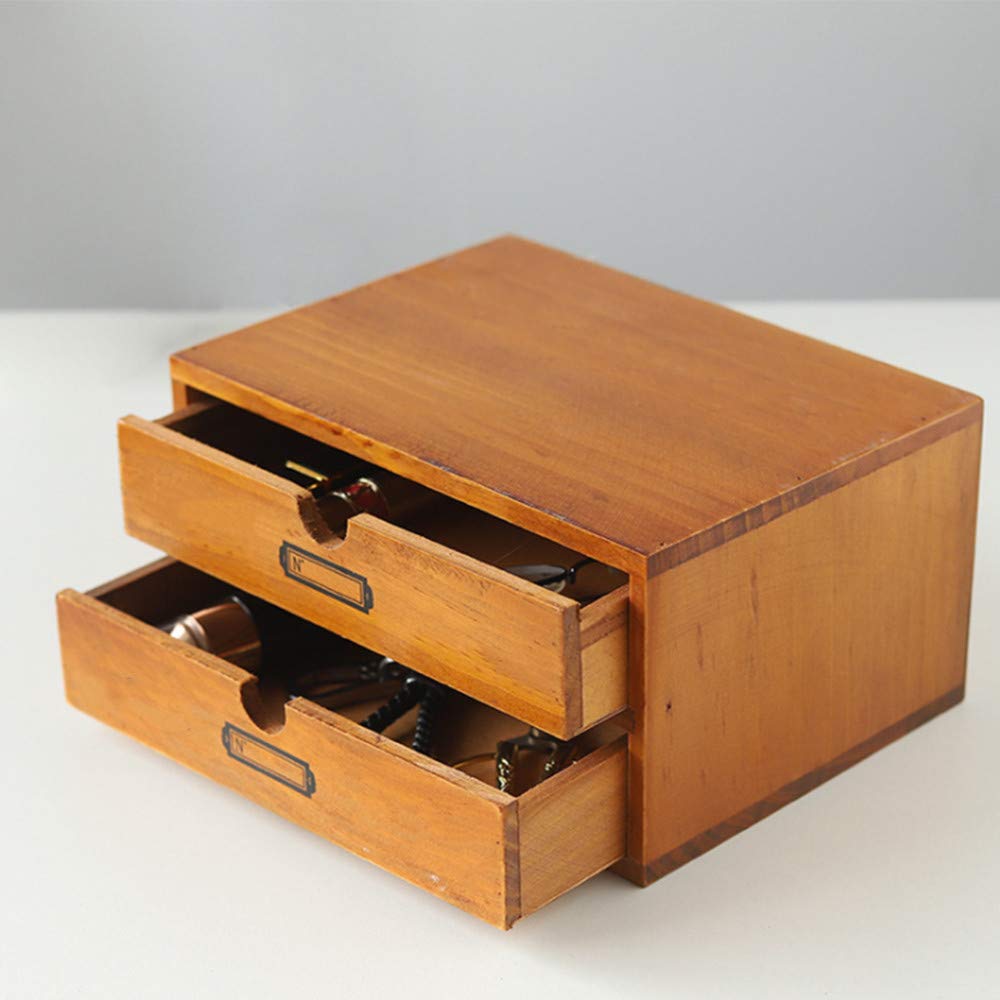 Multifunctionele Retro Houten Desktop Organizer, Doe-het-zelf Bureau Netjes Stationaire Opbergkast Met Lade Voor Thuis, Kantoor En School A