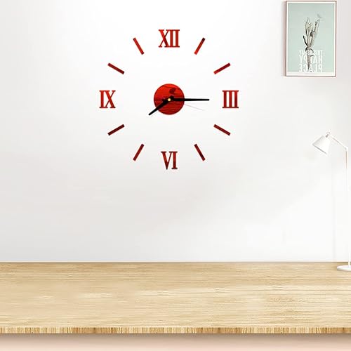 Miniatura 5 de Veemoon 2 unids reloj de pared 3D calcomanía reloj digital de pared reloj de pared reloj número relojes para decoración de sala de estar romano