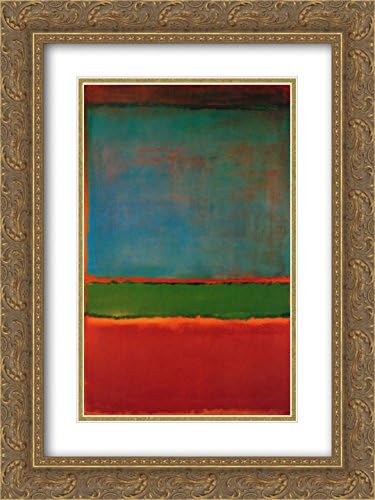 Violet, Green and Red 2X Matted 16x20 Gold Ornate Framed Art Print by Mark Rothko