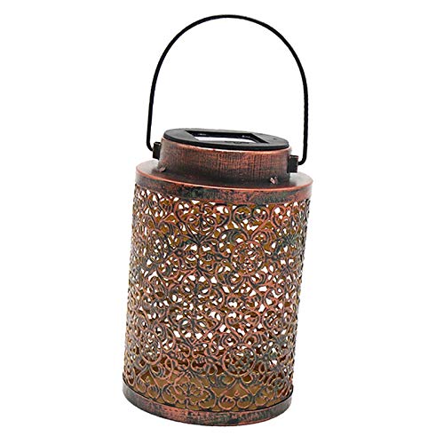 LOVIVER Pendurado Lanternas Solares Retro Oco Luzes Solares com Alça Cerca Pátio Ao Ar Livre Luzes S
