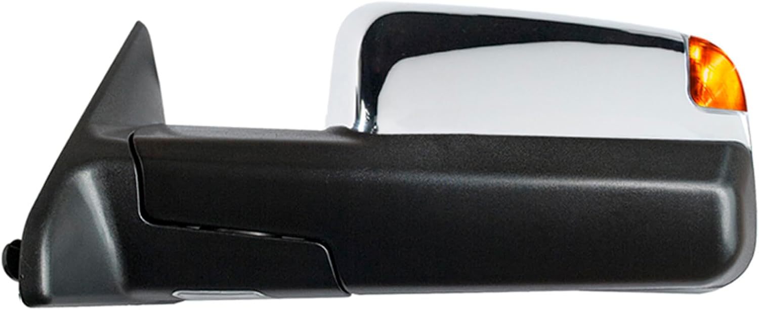 JZSUPER Towing Mirrors Passenger Right Side fit for 2010-2018 Ram 1500 2500 3500, 2009 2010 Dodge Ram 1500 with Heated Power Turn Signal Lights Puddle Lamp Temperature Sensor Flip Up Chrome Cap