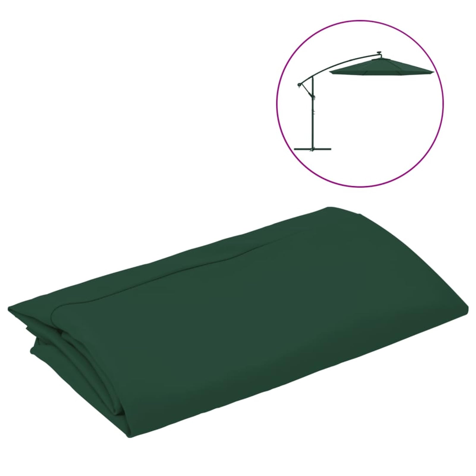Telo di Ricambio per Ombrellone a Sbalzo Verde 300 cm,Telo Gazebo Copertura in Tessuto Poliestere 100% - Telo per Gazebo da Giardino Esterno Vari Modelli