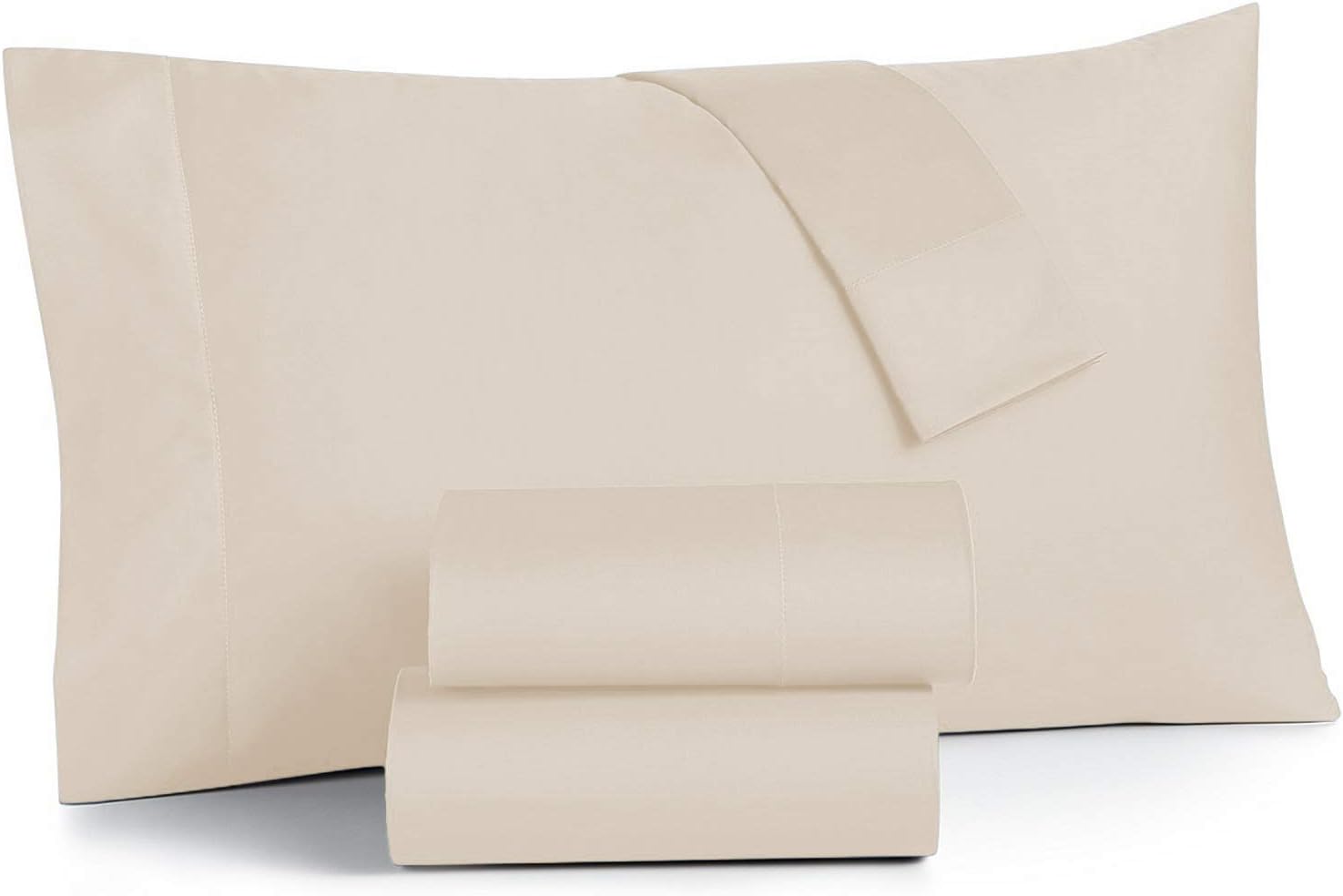 RENAURAA 500 Thread Count 100% Performance Cotton Sheet Set - Reversible Twin Sheets -3 Piece Set,Soft & Smooth Sateen Weave,Upto 16" DEEP Pocket,Luxury Hotel Bedding, Taupe
