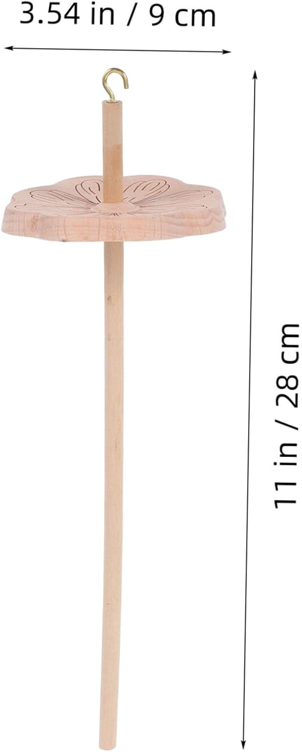 Wooden Drop Spindle Yarn Spinner for Wool Yarn Making Top Whorl Spinning Wheel Accessory Sturdy Hardwood Design Great for Crocheting and Crafting