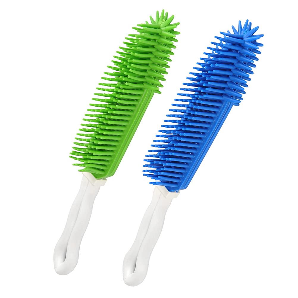 FOCCTS 2 PCS Pet Hair Remover Brush, Hair Lint Remover for Dogs Cats, Auto Detailing Brush for Pet Hair Removal, Reusable Rubber Brush…